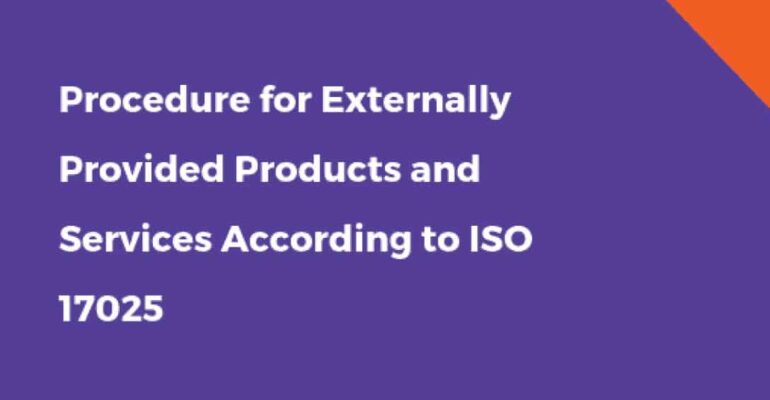 Förfarande för externt tillhandahållna produkter och tjänster i ISO 17025