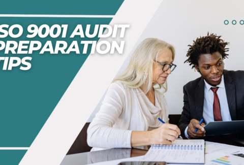Suggerimenti per la preparazione dell'audit ISO 9001. Un uomo e una donna che discutono.
