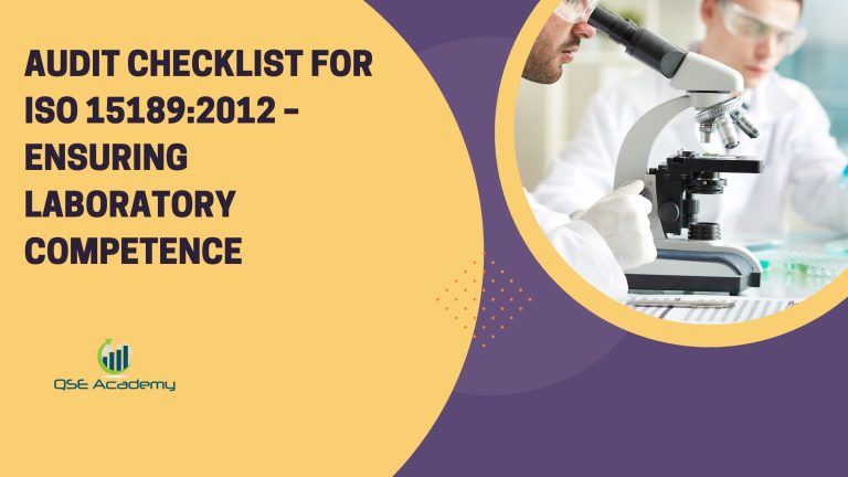 Audit Checklist for ISO 15189:2012 – Ensuring Laboratory Competence