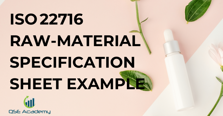 ISO 22716 Raw‑Material Specification Sheet Example