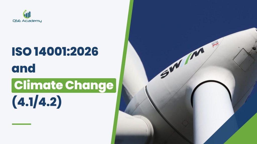 ISO 14001:2026 climate change requirement, clauses 4.1 and 4.2